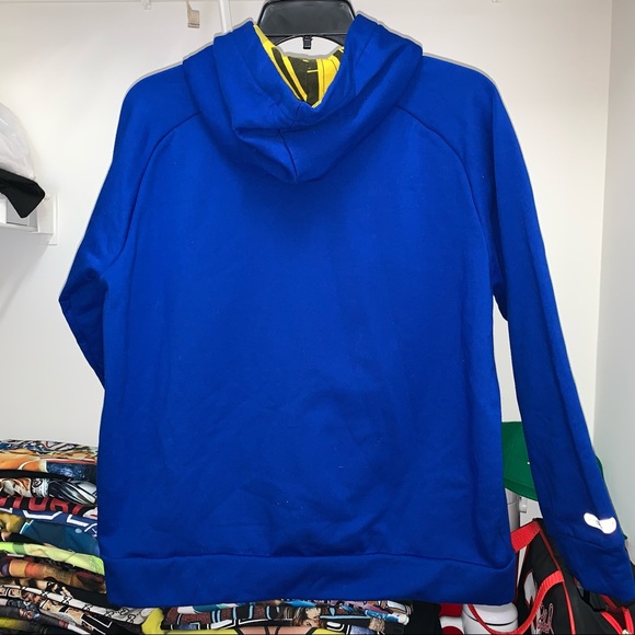Polo Ralph Lauren Blue Hoodie Sweatshirt Big Horse Yellow Boys Youth Large - Picture 4 of 5